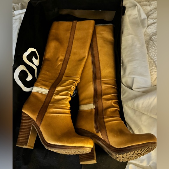 Vintage NEW Women's Seychelles Manchester Work Tan Leather Boots, Size 7 1/2 - Picture 15 of 16